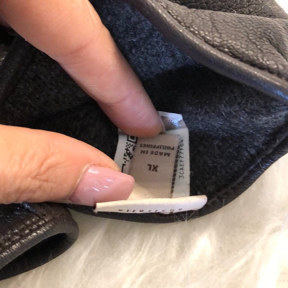 Original UGG brown leather & wool gloves XL - Picture 4 of 6